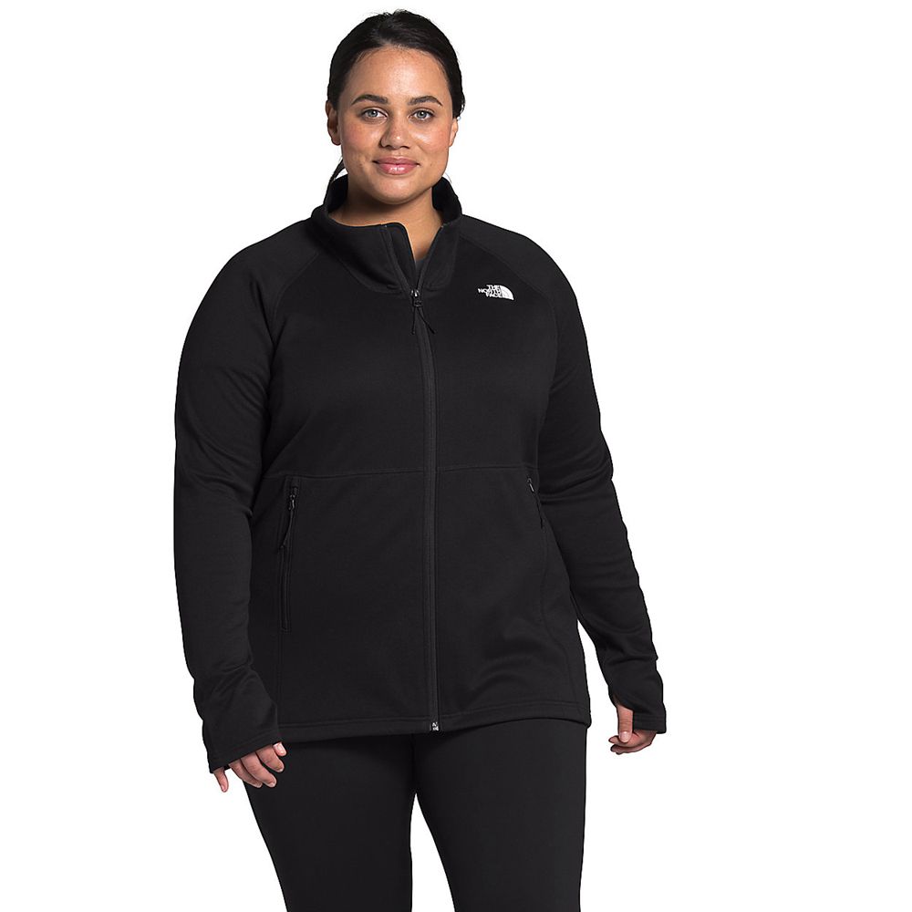 The North Face Fleece Jacket Womens Australia - The North Face Plus Canyonlands Full Zip Black (WQD-